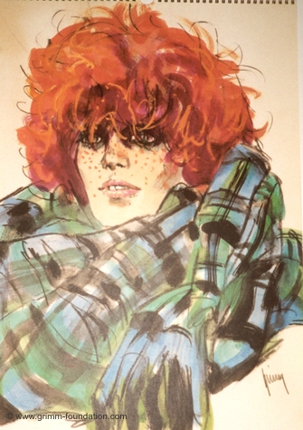 Gerd Grimm, Mädchen mit Schal in Karo